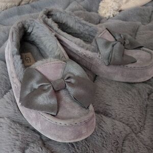 UGG Women's Clara Glam Bow Sheepskin Slippers